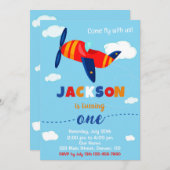 Invitation d'anniversaire d'avion invitation de la (Devant / Derrière)