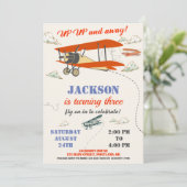 Invitation d'anniversaire d'avion invitation de la (Debout devant)