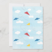 Invitation d'anniversaire d'avion papier (Dos)