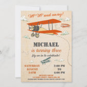 Invitation d'anniversaire d'avion Vers le haut et  (Devant)