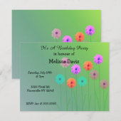 Invitation d'anniversaire Dazzling Daisies (Devant / Derrière)