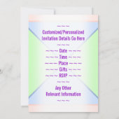 Invitation d'anniversaire de (Dos)