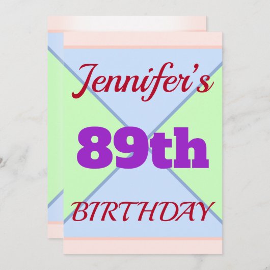 Invitation d'anniversaire de (Devant / Derrière)