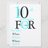 invitation d'anniversaire de 10 ans (Devant)