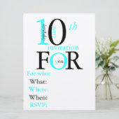 invitation d'anniversaire de 10 ans (Debout devant)