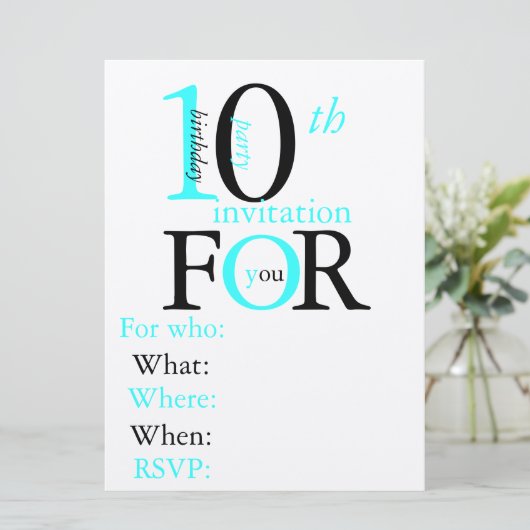 invitation d'anniversaire de 10 ans (Debout devant)