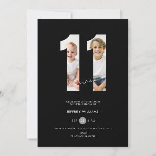 Invitation d'anniversaire de 11 ans avec photo - N