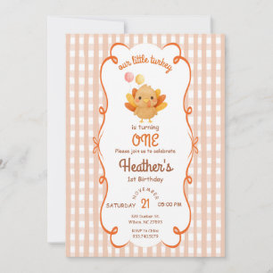 Invitation d'anniversaire de 1 an au style aquarel