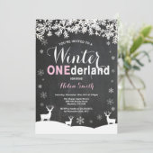 Invitation d'anniversaire de 1 an pour fille Winte (Debout devant)