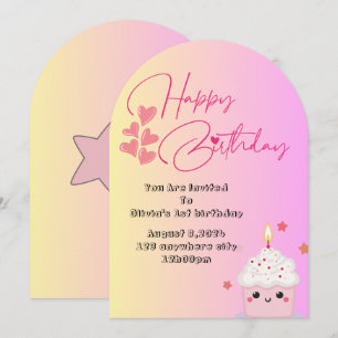 Invitation d'anniversaire de 1 an pour filles en r