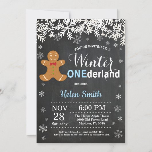 Invitation d'anniversaire de 1 an pour garçon Wint (Devant)