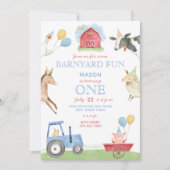 Invitation d'anniversaire de 1 an pour les animaux (Devant)