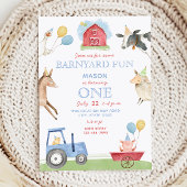 Invitation d'anniversaire de 1 an pour les animaux