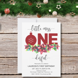 Invitation d'anniversaire de 1 an pour petite fill