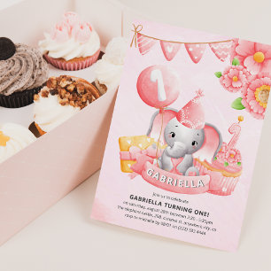 Invitation d'anniversaire de 1 an pour une fille é