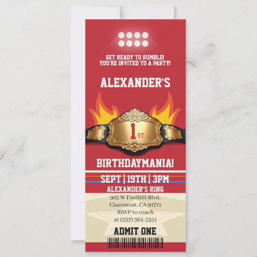 Invitation d'anniversaire de 1 an sur le thème de (Devant)