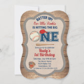 Invitation d'anniversaire de 1ère année de basebal (Devant)