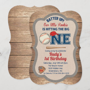 Invitation d'anniversaire de 1ère année de basebal