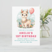 Invitation d'anniversaire de 1ère année pour une f (Debout devant)