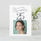 Invitation d'anniversaire de 25 ans avec photo (Debout devant)
