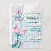 Invitation d'anniversaire de 2 ans de sirène magiq (Devant)