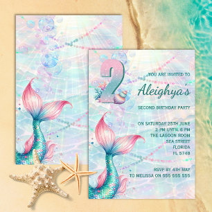 Invitation d'anniversaire de 2 ans de sirène magiq