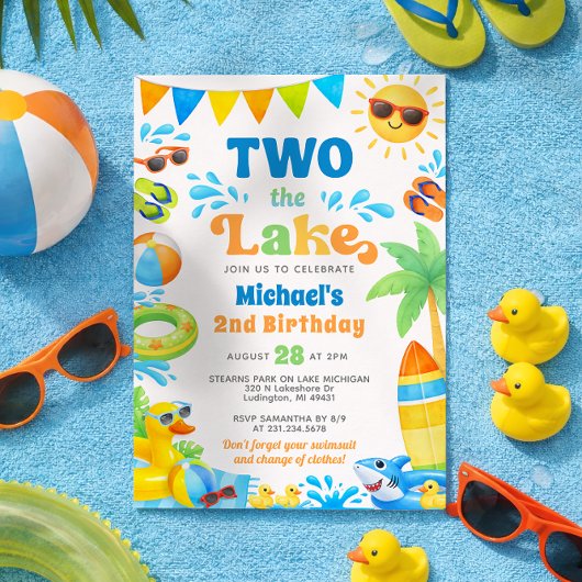 Invitation d'anniversaire de 2 ans d'été - Deux au