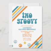Invitation d'anniversaire de 2 ans pour deux garço (Devant)