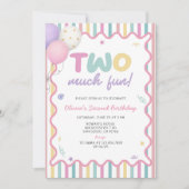 Invitation d'anniversaire de 2 ans pour fille trop (Devant)