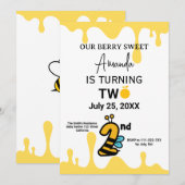 Invitation d'anniversaire de 2e  (Devant / Derrière)