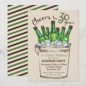 Invitation d'anniversaire de 30 ans à Cheers (Devant / Derrière)