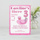 Invitation d'anniversaire de 3 ans Canard en caout (Debout devant)