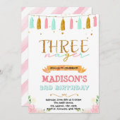 Invitation d'anniversaire de 3 ans de Threenager (Devant / Derrière)