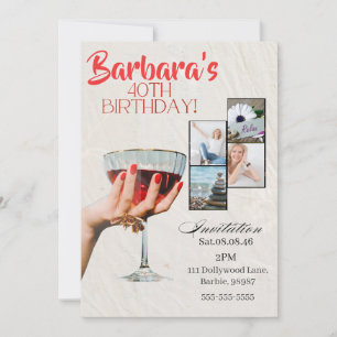 Invitation d'anniversaire de 40 ans personnalisée