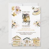 Invitation d'anniversaire de 4 ans de petite abeil (Devant)