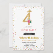 Invitation d'anniversaire de 4 ans princesse (Devant)