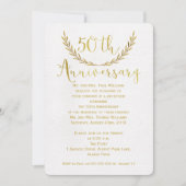 Invitation d'anniversaire de 50 ans avec calligrap (Devant)