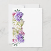 Invitation d'anniversaire de 50 ans avec paonies é (Dos)