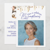 Invitation d'anniversaire de 50 ans avec photo (Devant / Derrière)