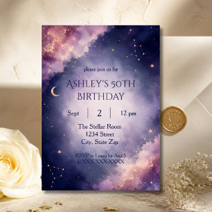 Invitation d'anniversaire de 50 ans étoilée de lux