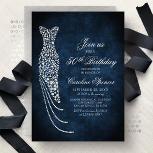 Invitation d'anniversaire de 50 ans pour femme en