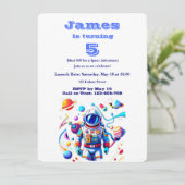 Invitation d'anniversaire de 5 ans dans l'espace p (Debout devant)
