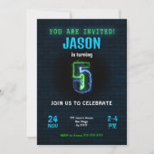 Invitation d'anniversaire de 5 ans pour garçon (Devant)