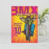 Invitation d'anniversaire de 5 x 7 BMX (Debout devant)