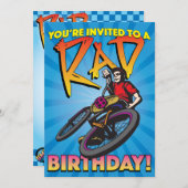 Invitation d'anniversaire de 5 x 7 BMX (Devant / Derrière)