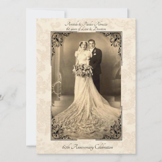 Invitation d'anniversaire de 60 ans (Devant)