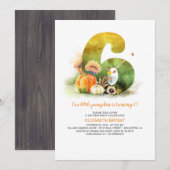 Invitation d'anniversaire de 6 ans Little Pumpkin (Devant / Derrière)