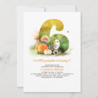 Invitation d'anniversaire de 6 ans Little Pumpkin