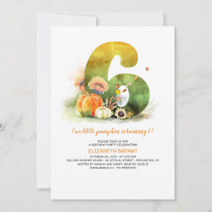 Invitation d'anniversaire de 6 ans Little Pumpkin 