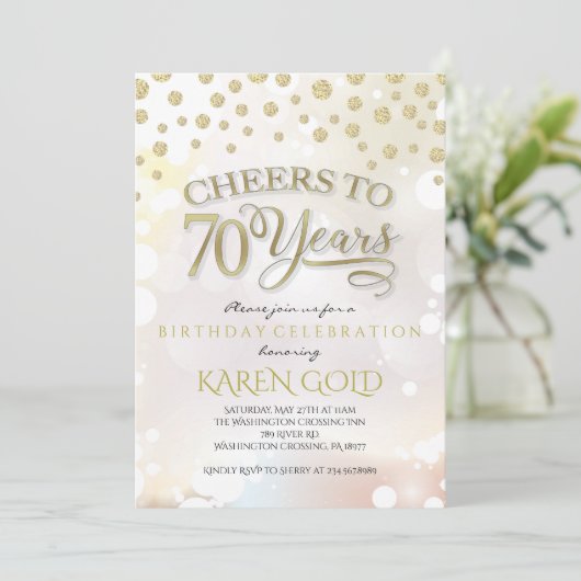 Invitation d'anniversaire de 70 ans (Debout devant)